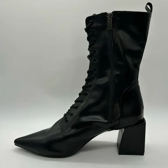 FOXBLOOD Boots Womens 11 Black Wide Calf Ghost Host Boots Witchy Goth NEW - Picture 4 of 13